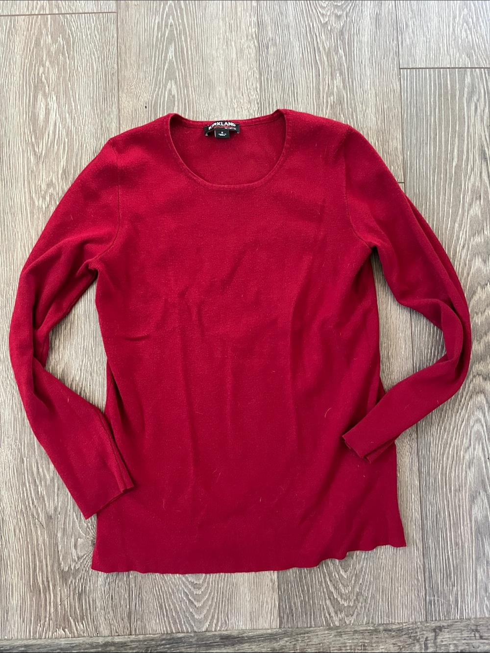 Kirkland Signature Red Scoop Neck Sweater